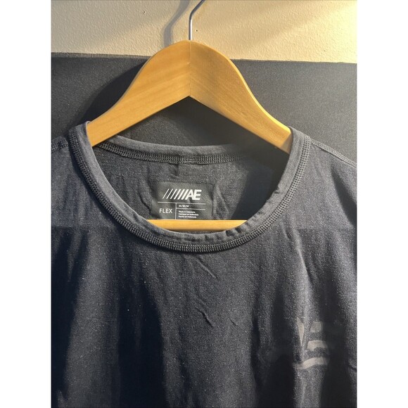 American Eagle Outfitters Flex Men Black Medium T-shirt Short Sleeve Crew Neck - Picture 6 of 12